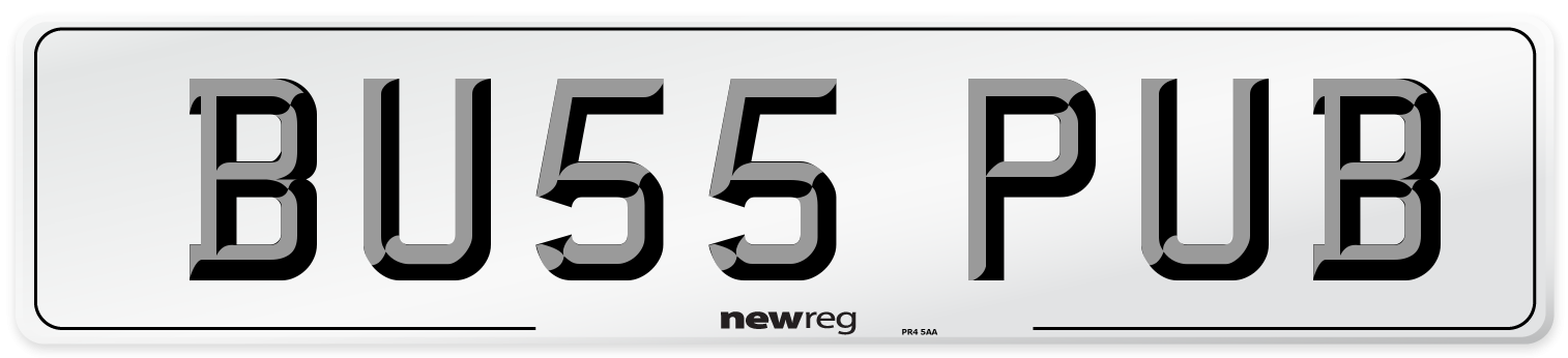 BU55 PUB Number Plate from New Reg